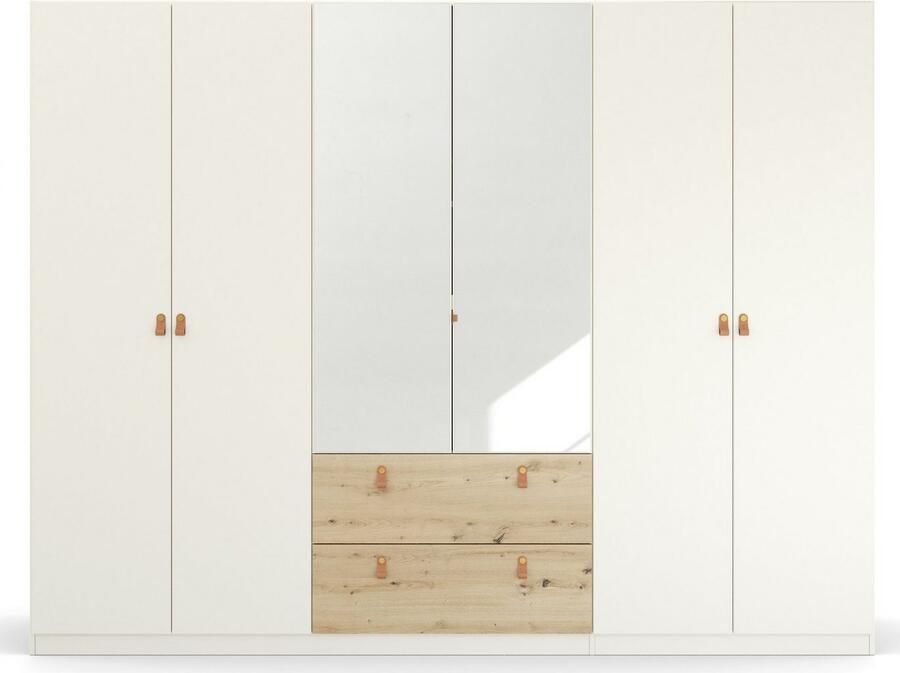 Rauch Draaideurkast Homey by Quadra Spin met cognacbruine leren greeplussen laden in eiken-decor - Foto 8