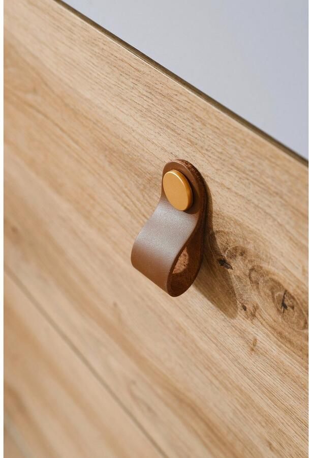 Rauch Draaideurkast Homey by Quadra Spin met cognacbruine leren greeplussen laden in eiken-decor - Foto 11