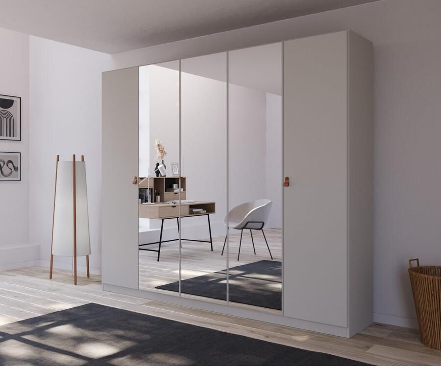 Rauch Draaideurkast Homey by Quadra Spin met greeplussen van zacht cognacbruin leer met spiegel - Foto 9