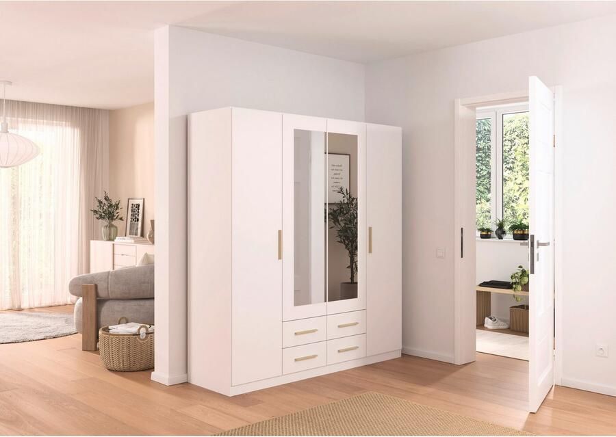 Rauch Draaideurkast Kledingkast garderobe KREFELD optioneel met spiegel met 3 greepvarianten incl. praktische lades made in germany - Foto 15