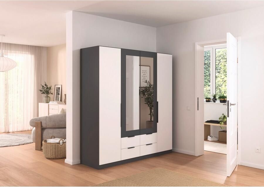 Rauch Draaideurkast Kledingkast garderobe KREFELD optioneel met spiegel met 3 greepvarianten incl. praktische lades made in germany - Foto 14