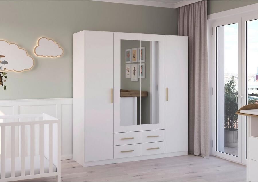 Rauch Draaideurkast Kledingkast garderobe KREFELD optioneel met spiegel met 3 greepvarianten incl. praktische lades made in germany - Foto 19