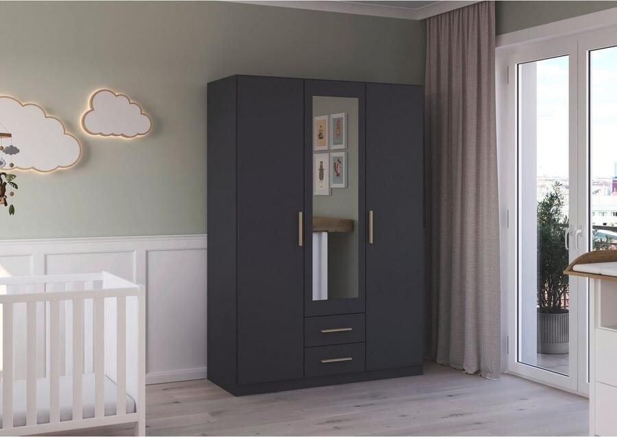 Rauch Draaideurkast Kledingkast garderobe KREFELD optioneel met spiegel met 3 greepvarianten incl. praktische lades made in germany - Foto 17