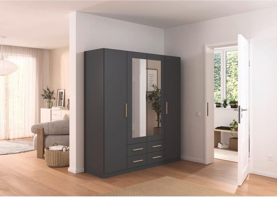 Rauch Draaideurkast Kledingkast garderobe KREFELD optioneel met spiegel met 3 greepvarianten incl. praktische lades made in germany - Foto 14