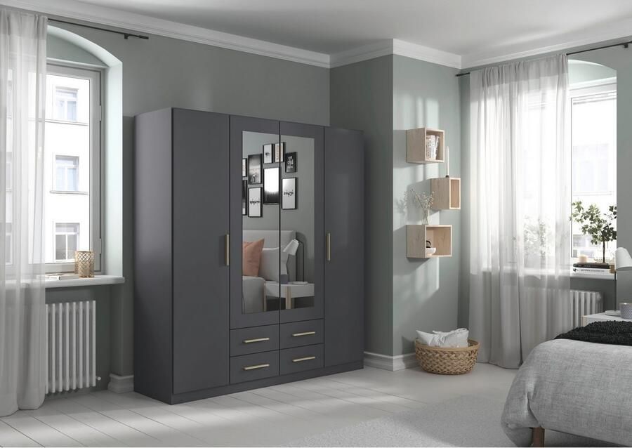 Rauch Draaideurkast Kledingkast garderobe KREFELD optioneel met spiegel met 3 greepvarianten incl. praktische lades made in germany - Foto 17