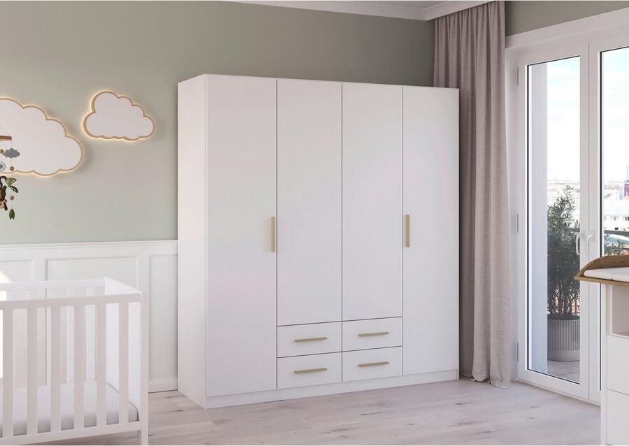 Rauch Draaideurkast Kledingkast garderobe KREFELD optioneel met spiegel met 3 greepvarianten incl. praktische lades made in germany - Foto 19