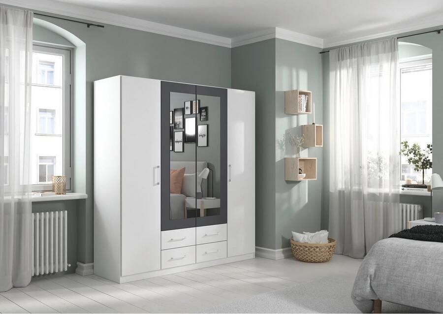 Rauch Draaideurkast Kledingkast garderobe KREFELD optioneel met spiegel met 3 greepvarianten incl. praktische lades made in germany - Foto 18