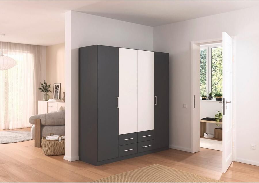 Rauch Draaideurkast Kledingkast garderobe KREFELD optioneel met spiegel met 3 greepvarianten incl. praktische lades made in germany - Foto 15