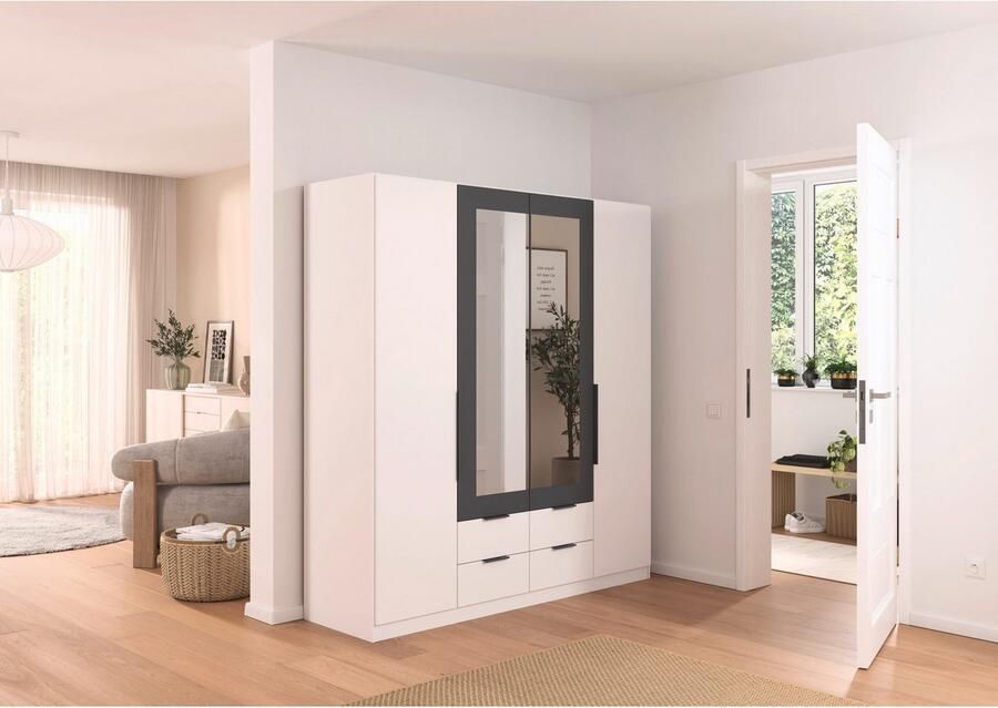 Rauch Draaideurkast Kledingkast garderobe KREFELD optioneel met spiegel met 3 greepvarianten incl. praktische lades made in germany - Foto 15