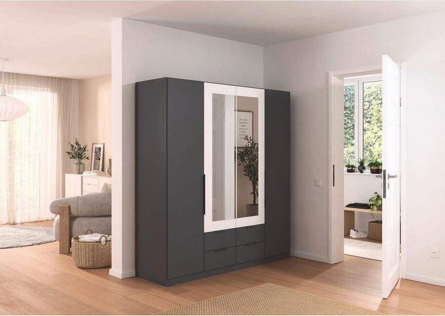 Rauch Draaideurkast Kledingkast garderobe KREFELD optioneel met spiegel met 3 greepvarianten incl. praktische lades made in germany - Foto 16