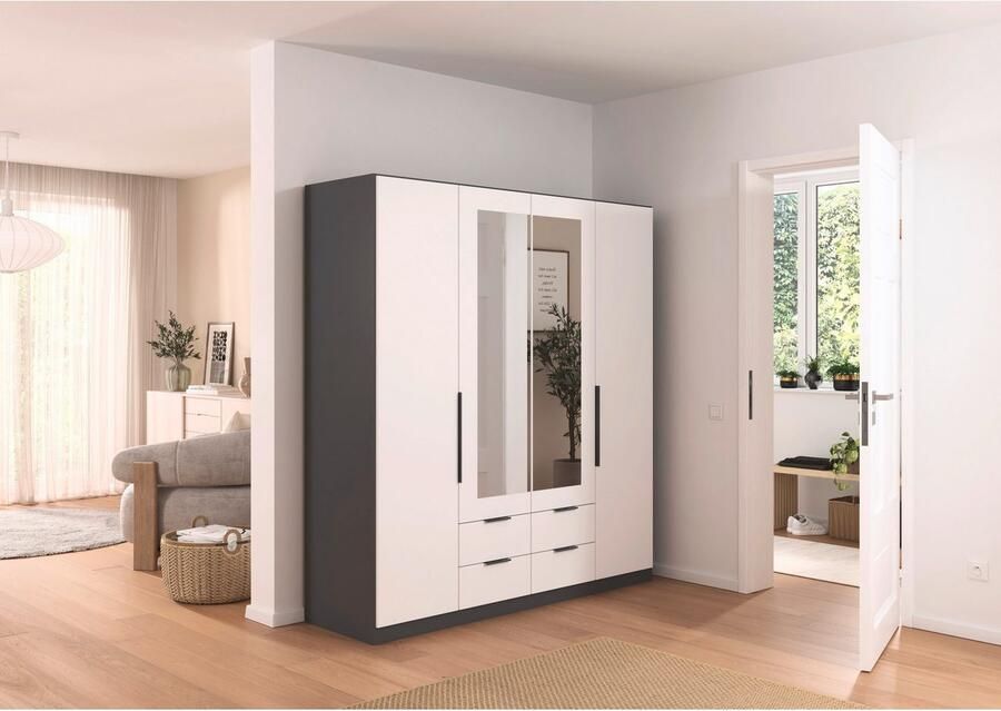 Rauch Draaideurkast Kledingkast garderobe KREFELD optioneel met spiegel met 3 greepvarianten incl. praktische lades made in germany - Foto 16