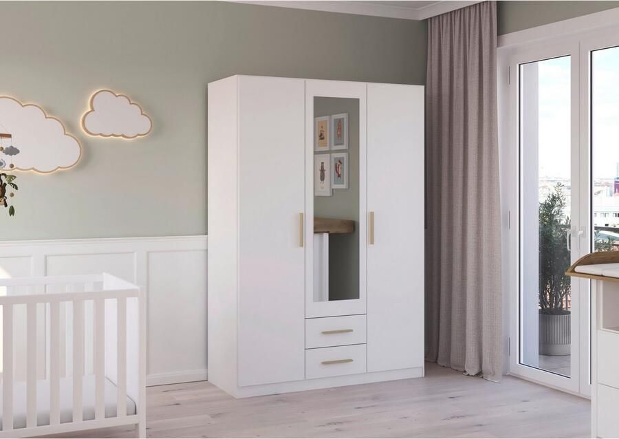 Rauch Draaideurkast Kledingkast garderobe KREFELD optioneel met spiegel met 3 greepvarianten incl. praktische lades made in germany - Foto 19