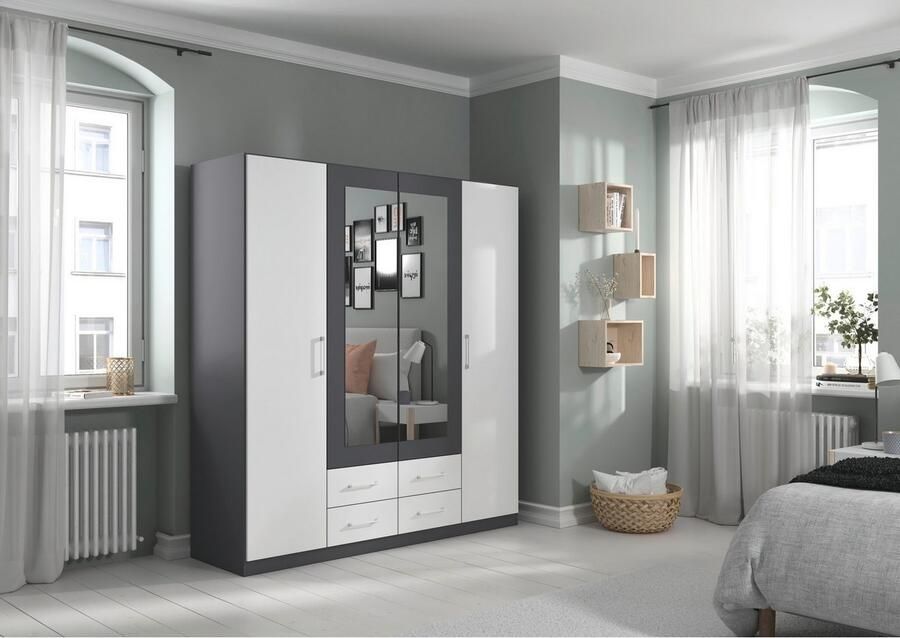 Rauch Draaideurkast Kledingkast garderobe KREFELD optioneel met spiegel met 3 greepvarianten incl. praktische lades made in germany - Foto 16