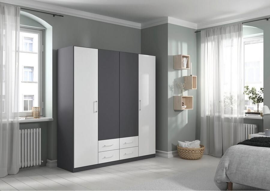 Rauch Draaideurkast Kledingkast garderobe KREFELD optioneel met spiegel met 3 greepvarianten incl. praktische lades made in germany - Foto 16