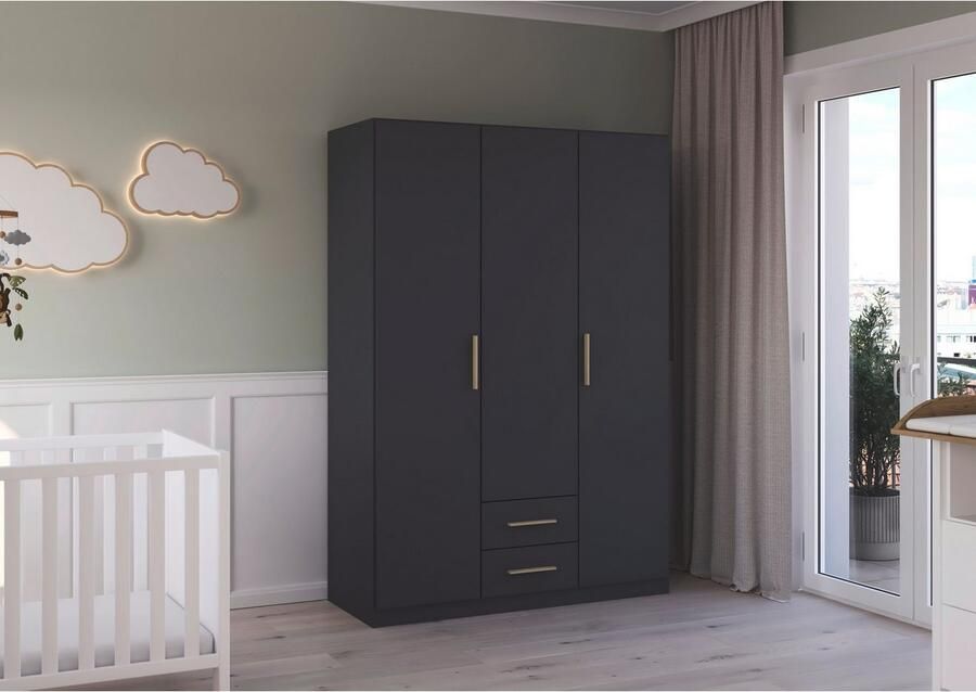 Rauch Draaideurkast Kledingkast garderobe KREFELD optioneel met spiegel met 3 greepvarianten incl. praktische lades made in germany - Foto 18