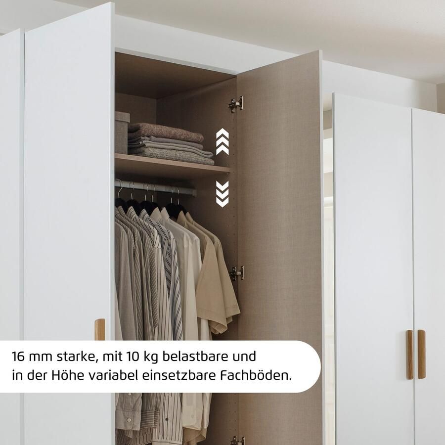 Rauch Draaideurkast Kledingkast garderobe KREFELD optioneel met spiegel met 3 greepvarianten incl. praktische lades made in germany