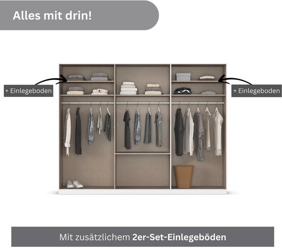 Rauch Draaideurkast Kledingkast kast garderobe AGORDO met decor- of hoogglansfront - Foto 12