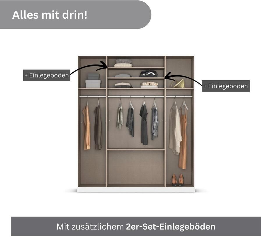 Rauch Draaideurkast Kledingkasten kast garderobe AGORDO met glazen front - Foto 11