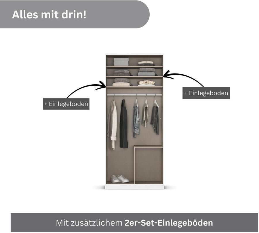 Rauch Draaideurkast Kledingkasten kast garderobe AGORDO met glazen front - Foto 12