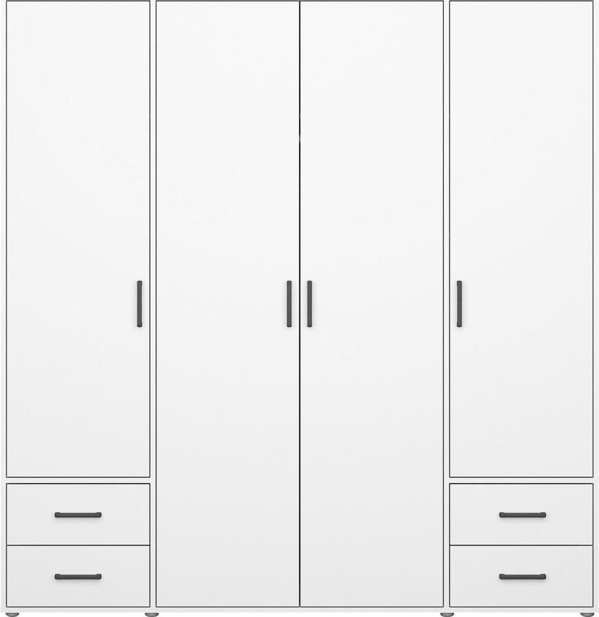 Rauch Draaideurkast Kledingkast kast garderobe linnenkast VOYAGER moderne grepen in grijs metallic met buitenlades made in germany - Foto 11