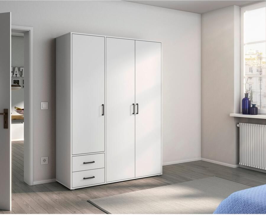 Rauch Draaideurkast Kledingkast kast garderobe linnenkast VOYAGER moderne grepen in grijs metallic met buitenlades made in germany - Foto 14
