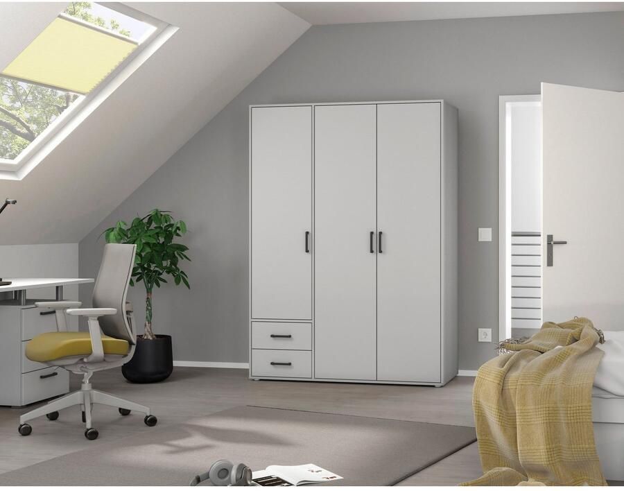 Rauch Draaideurkast Kledingkast kast garderobe linnenkast VOYAGER moderne grepen in grijs metallic met buitenlades made in germany - Foto 16