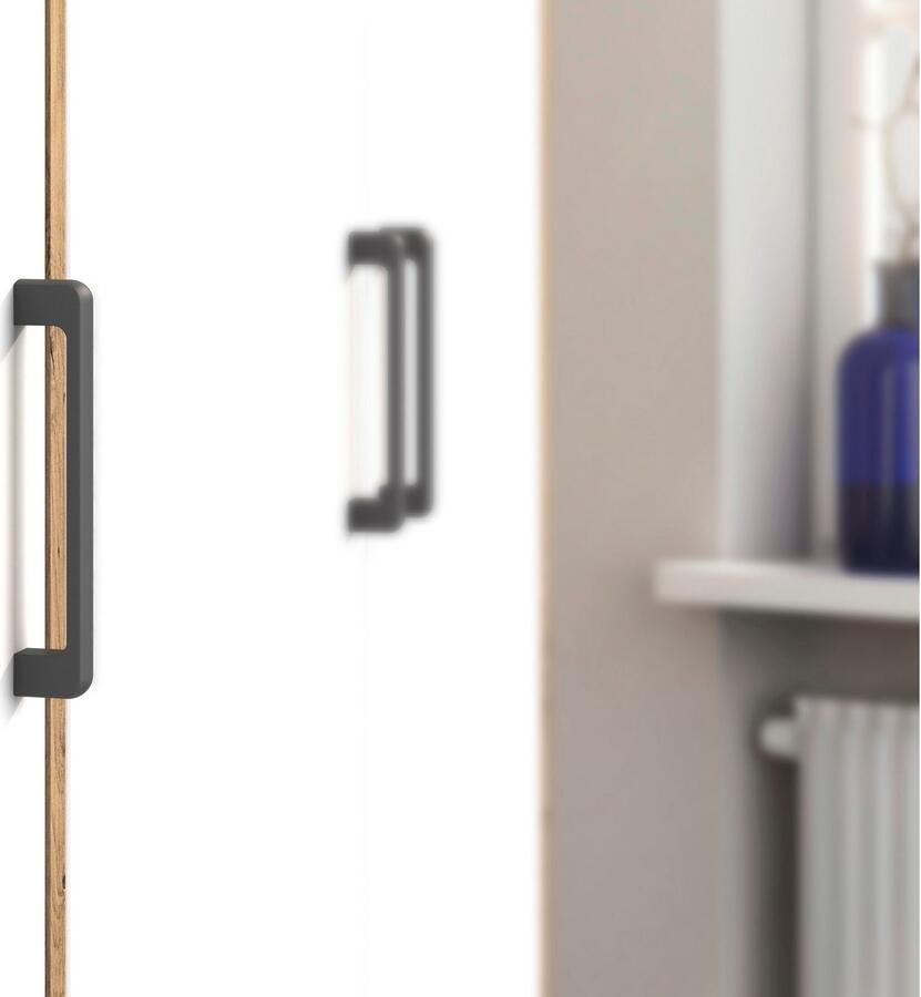 Rauch Draaideurkast Kledingkast kast garderobe linnenkast VOYAGER moderne grepen in grijs metallic met buitenlades made in germany - Foto 12