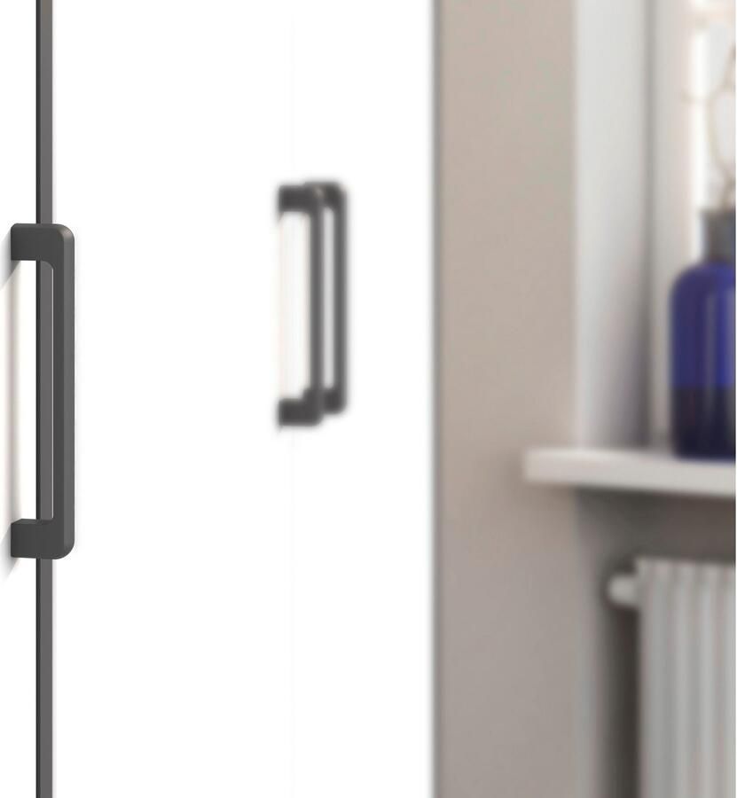 Rauch Draaideurkast Kledingkast kast garderobe linnenkast VOYAGER moderne grepen in grijs metallic met buitenlades made in germany - Foto 12