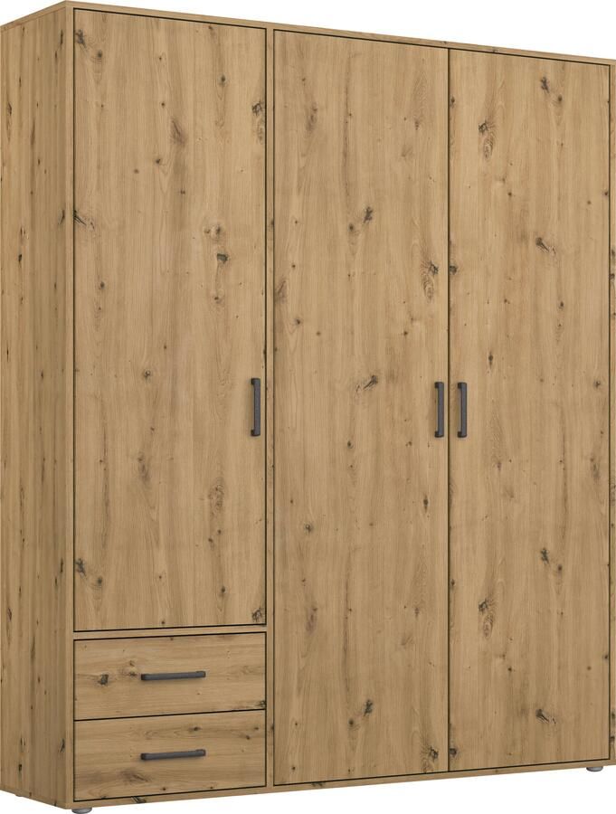 Rauch Draaideurkast Kledingkast kast garderobe linnenkast VOYAGER moderne grepen in grijs metallic met buitenlades made in germany - Foto 20