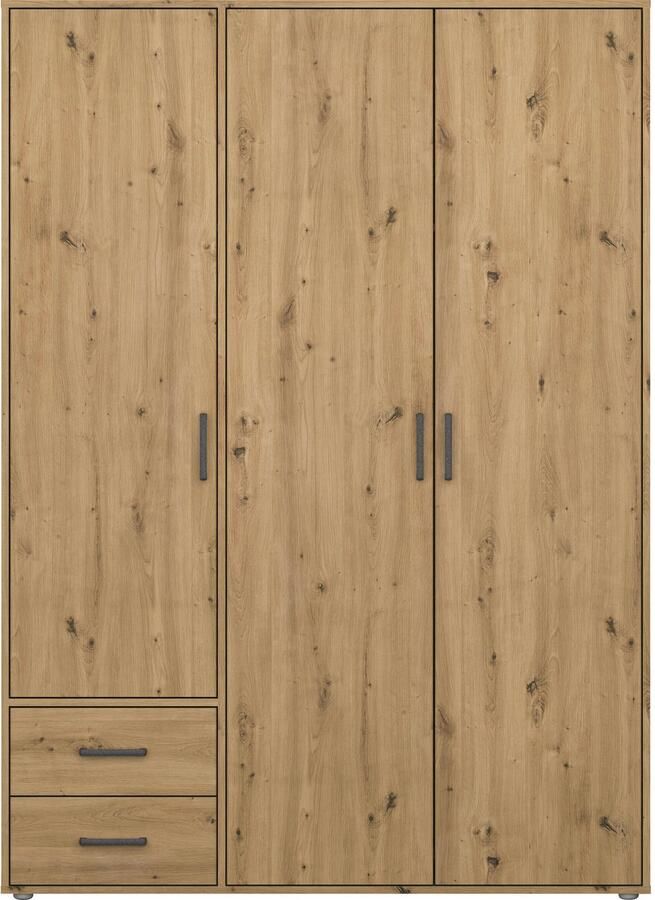 Rauch Draaideurkast Kledingkast kast garderobe linnenkast VOYAGER moderne grepen in grijs metallic met buitenlades made in germany - Foto 16