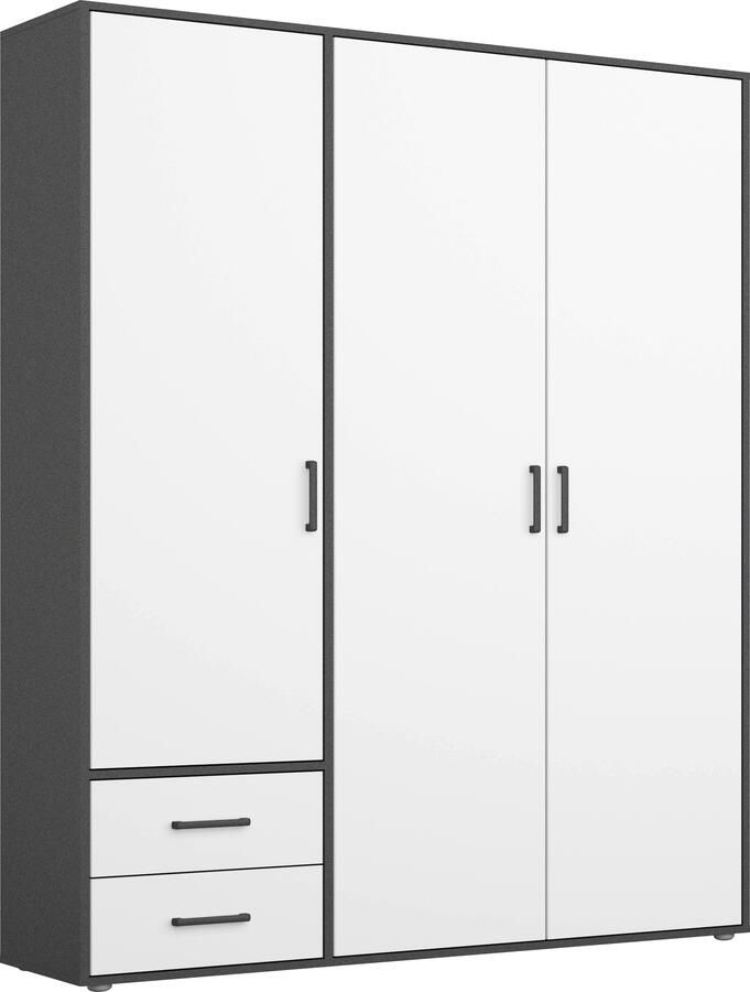 Rauch Draaideurkast Kledingkast kast garderobe linnenkast VOYAGER moderne grepen in grijs metallic met buitenlades made in germany - Foto 20
