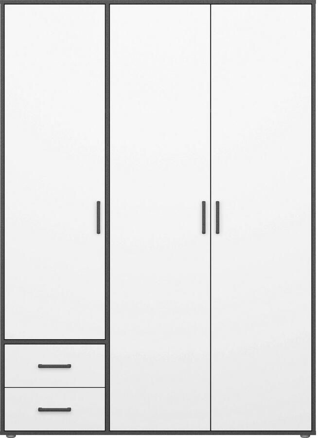 Rauch Draaideurkast Kledingkast kast garderobe linnenkast VOYAGER moderne grepen in grijs metallic met buitenlades made in germany - Foto 16