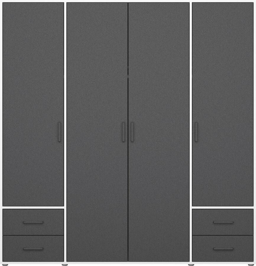 Rauch Draaideurkast Kledingkast kast garderobe linnenkast VOYAGER moderne grepen in grijs metallic met buitenlades made in germany - Foto 19