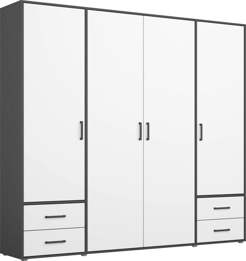 Rauch Draaideurkast Kledingkast kast garderobe linnenkast VOYAGER moderne grepen in grijs metallic met buitenlades made in germany - Foto 20