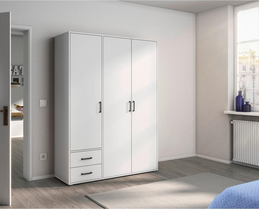 Rauch Draaideurkast Kledingkast kast garderobe linnenkast VOYAGER moderne grepen in grijs metallic met buitenlades made in germany - Foto 12