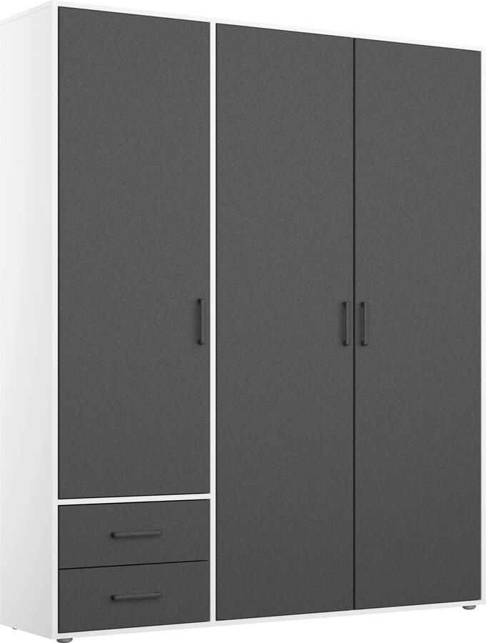 Rauch Draaideurkast Kledingkast kast garderobe linnenkast VOYAGER moderne grepen in grijs metallic met buitenlades made in germany - Foto 19