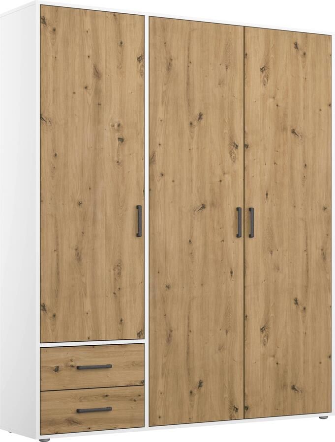 Rauch Draaideurkast Kledingkast kast garderobe linnenkast VOYAGER moderne grepen in grijs metallic met buitenlades made in germany - Foto 20