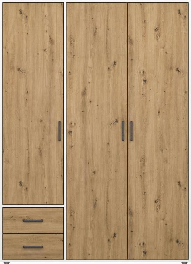 Rauch Draaideurkast Kledingkast kast garderobe linnenkast VOYAGER moderne grepen in grijs metallic met buitenlades made in germany - Foto 16