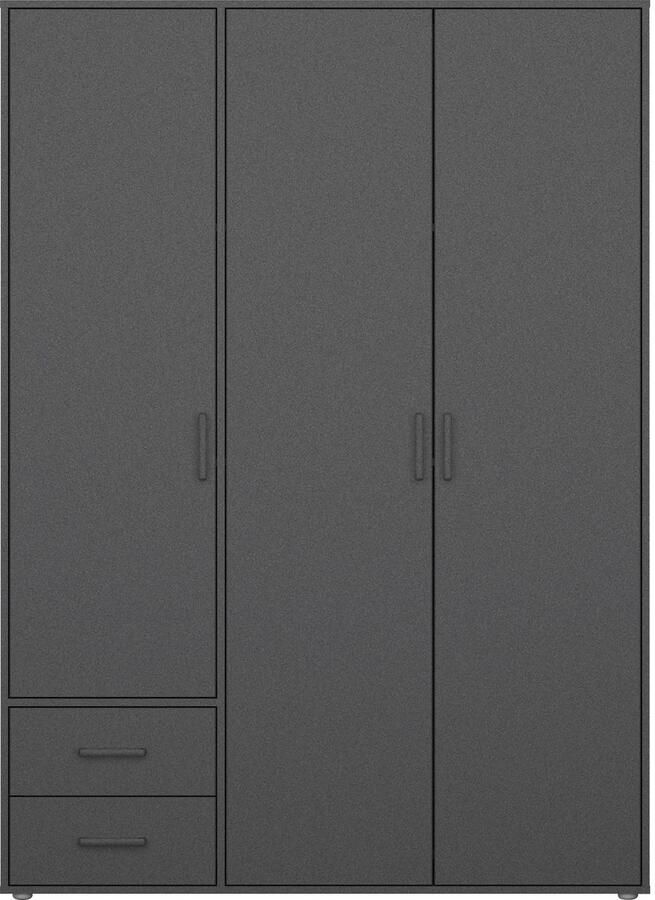 Rauch Draaideurkast Kledingkast kast garderobe linnenkast VOYAGER moderne grepen in grijs metallic met buitenlades made in germany - Foto 16