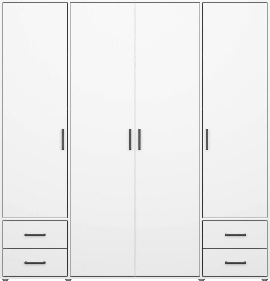 Rauch Draaideurkast Kledingkast kast garderobe linnenkast VOYAGER moderne grepen in grijs metallic met buitenlades made in germany - Foto 7