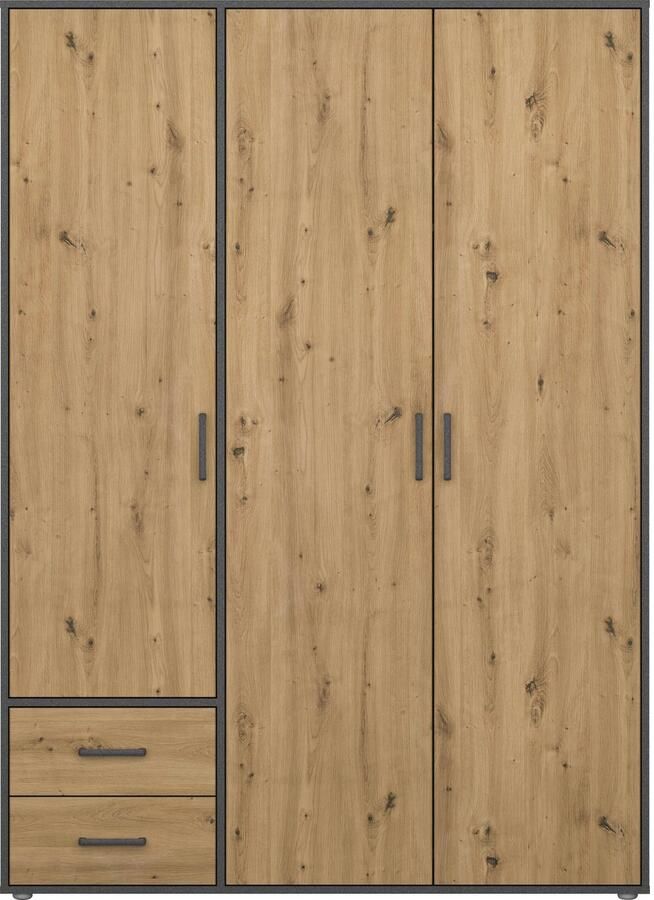 Rauch Draaideurkast Kledingkast kast garderobe linnenkast VOYAGER moderne grepen in grijs metallic met buitenlades made in germany - Foto 16