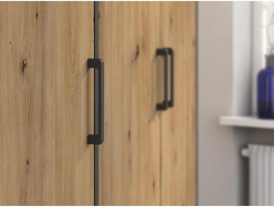 Rauch Draaideurkast Voyager met moderne grepen in grijs-metallic incl. laden en spiegel - Foto 13