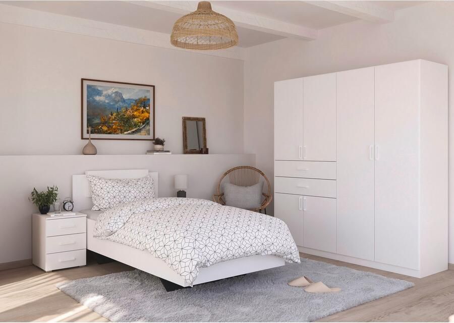 Rauch Slaapkamerserie Compleet kamer compleet slaapkamer set (3-delig) MAIKA Kast 3 breedtes 2 hoogtes bed 100 cm nachtkastje MADE IN GERMANY (set 3-delig) - Foto 8