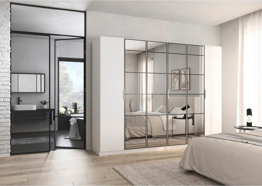 Rauch Draaideurkast Kledingkast Kast Garderobe Slaapkamerkast ACERO Middeldeuren met spiegel in moderne loft-look MADE IN GERMANY - Foto 14