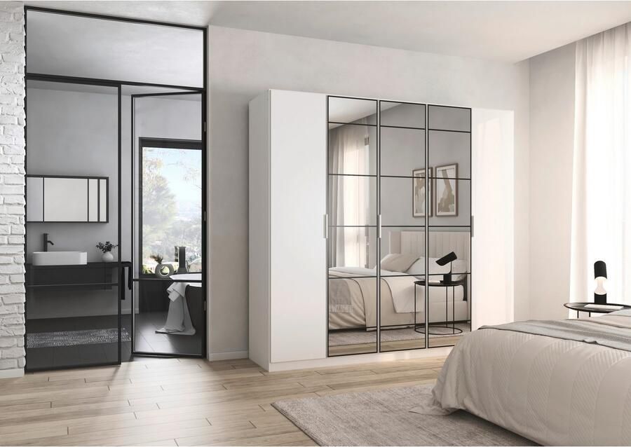 Rauch Draaideurkast Kledingkast Kast Garderobe Slaapkamerkast ACERO Middeldeuren met spiegel in moderne loft-look MADE IN GERMANY - Foto 14