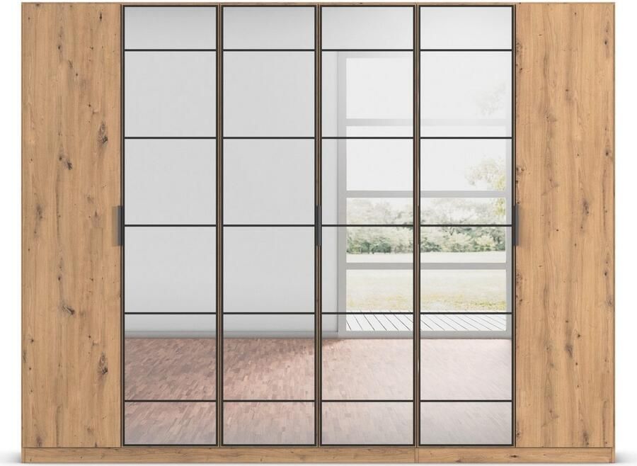 Rauch Draaideurkast Kledingkast Kast Garderobe Slaapkamerkast ACERO Middeldeuren met spiegel in moderne loft-look MADE IN GERMANY - Foto 13