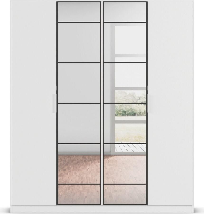 Rauch Draaideurkast Kledingkast Kast Garderobe Slaapkamerkast ACERO Middeldeuren met spiegel in moderne loft-look MADE IN GERMANY - Foto 11