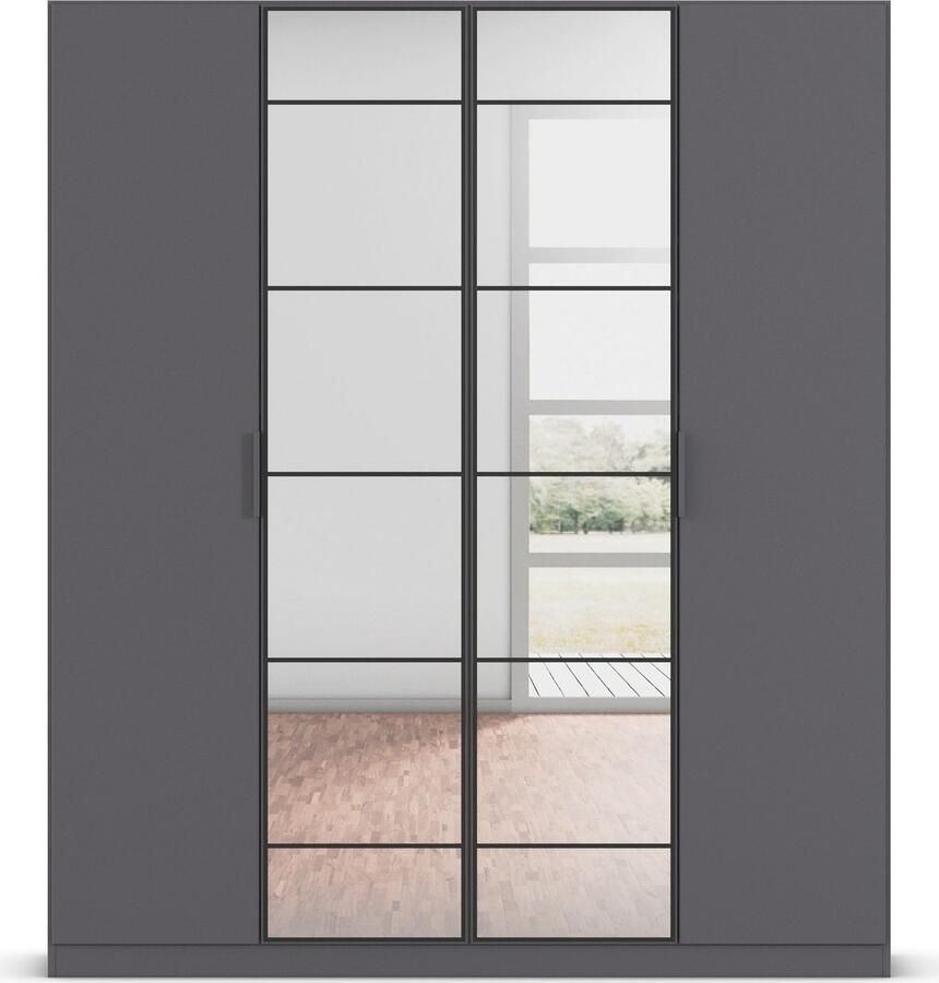 Rauch Draaideurkast Kledingkast Kast Garderobe Slaapkamerkast ACERO Middeldeuren met spiegel in moderne loft-look MADE IN GERMANY - Foto 11