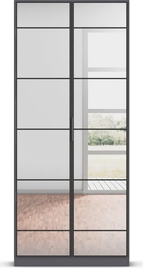 Rauch Draaideurkast Kledingkast Kast Garderobe Slaapkamerkast ACERO Spiegelfront in moderne loft-look MADE IN GERMANY - Foto 13