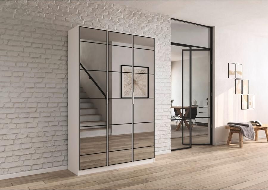 Rauch Draaideurkast Kledingkast Kast Garderobe Slaapkamerkast ACERO Spiegelfront in moderne loft-look MADE IN GERMANY - Foto 13